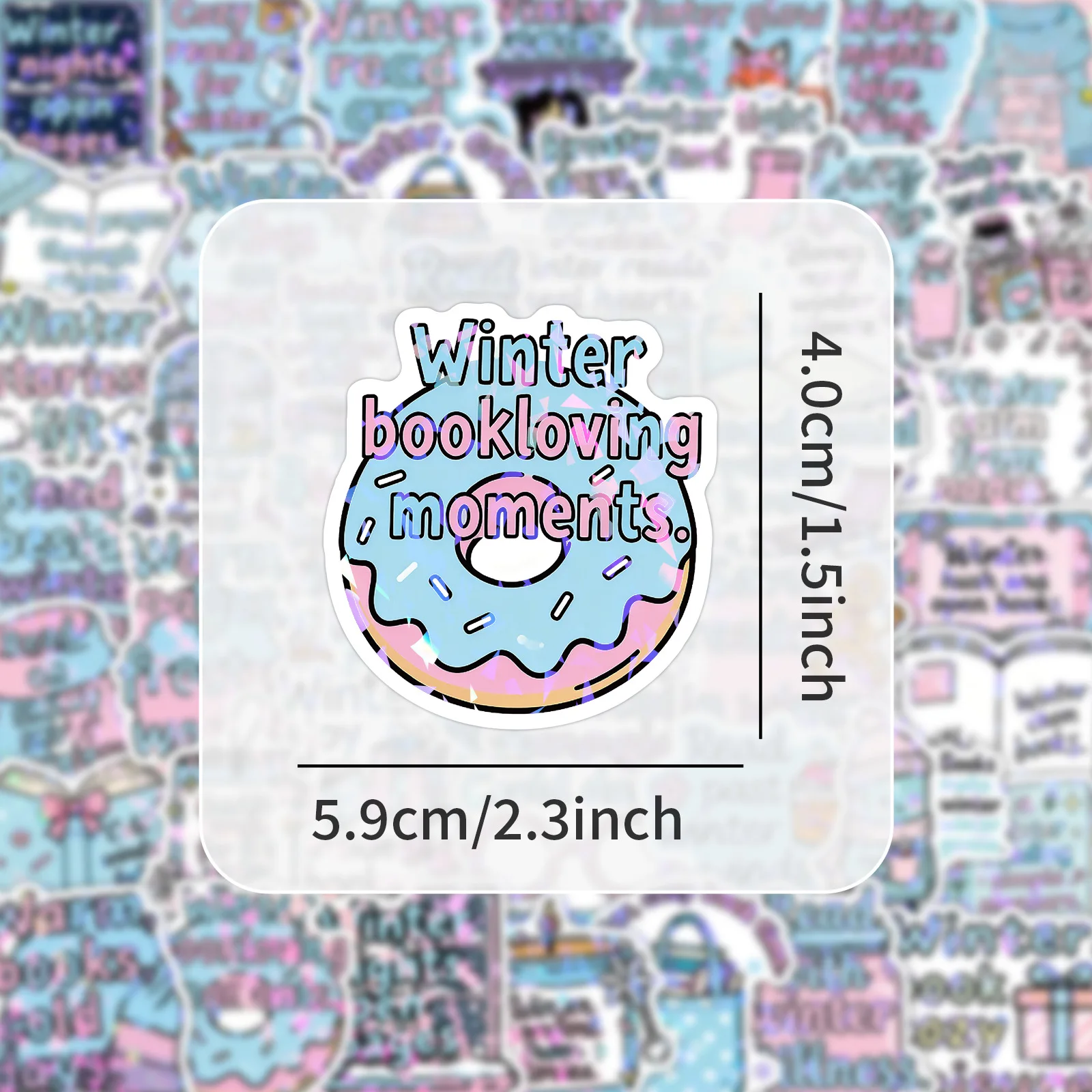 50Pcs Cozy Winter Book Reading Stickers Cute Aesthetic Waterproof Decals Notebook Scrapbook Cup Luggage DIY Stationery Decor