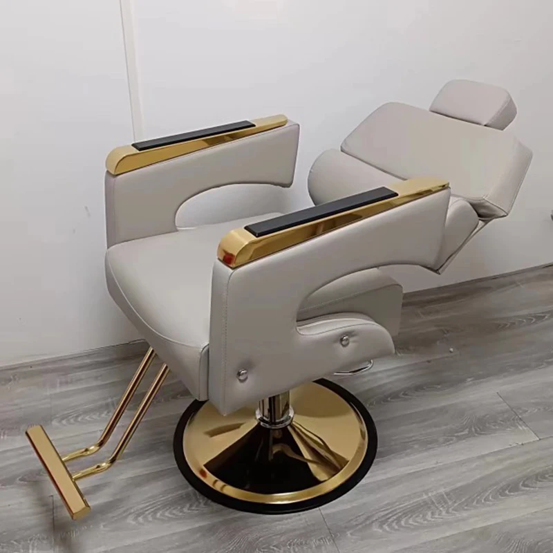 Personalized Luxury Chair Barber Man Reclinable Professional Women Hidraulic Leg Equipment Silla De Barbero Commercial Furniture