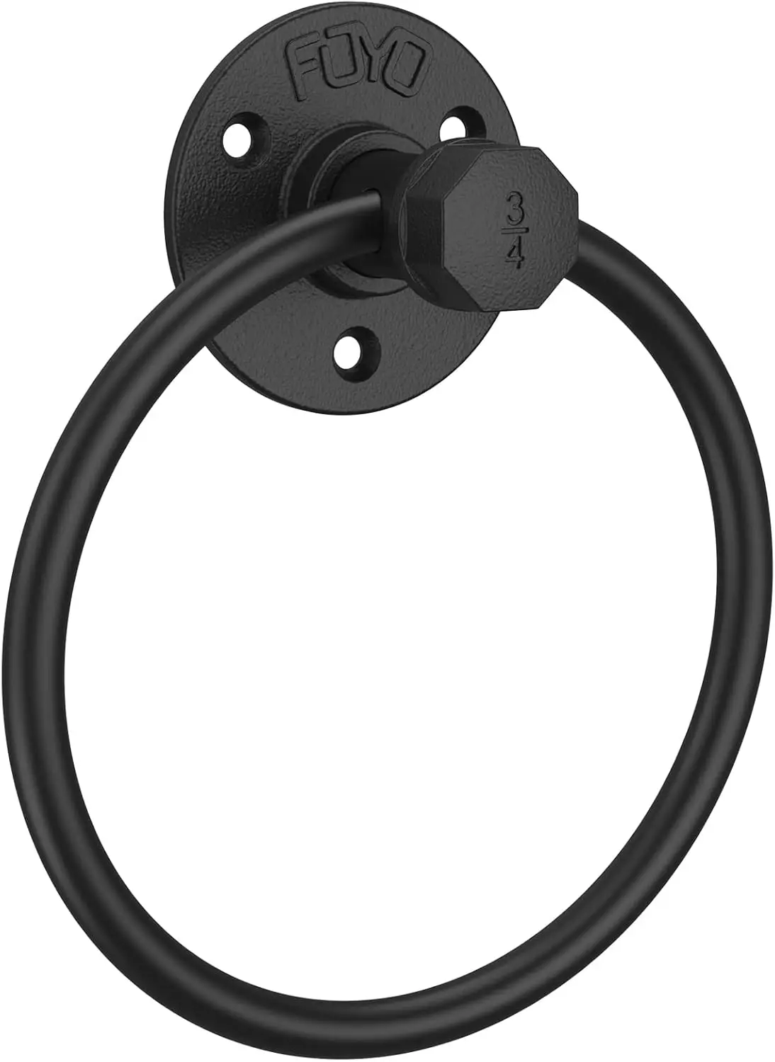 

Matte Black Wall Mounted Towel Holder for Bathroom, Industrial Style Pipe Rack, 1PCS