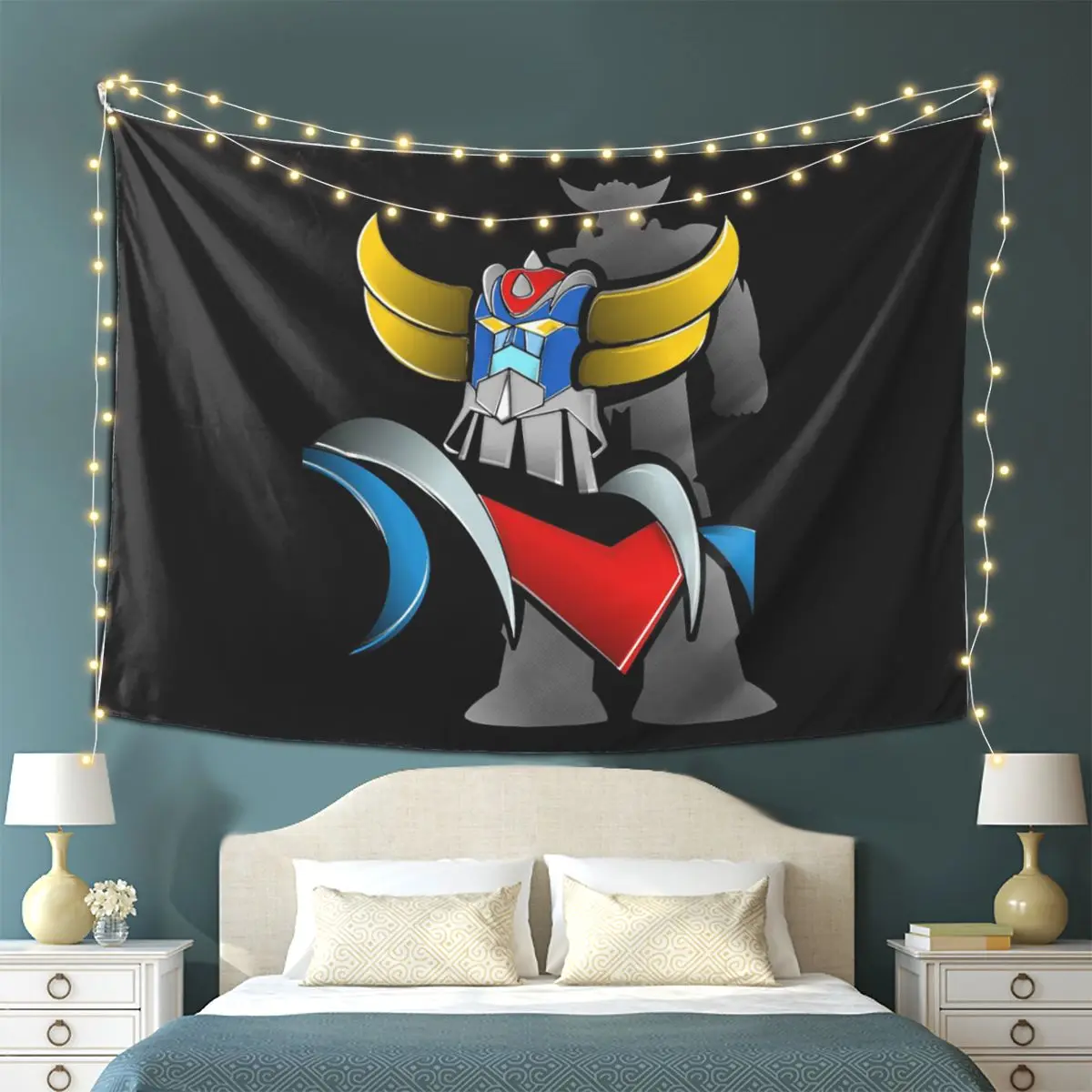 Mazinger Z Goldorak Actarus Grendizer Mask Tapestry Wall Hanging Aesthetic Home Decor Tapestries for Dorm Room