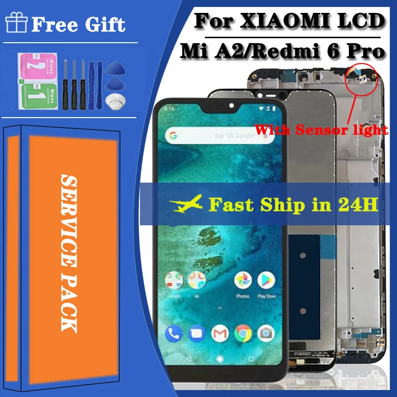 

Original 5.84'' Display Screen For Xiaomi Mi A2 Lite ( Redmi 6 pro) LCD M1805D1SG Display Touch Screen Replacement With Frame