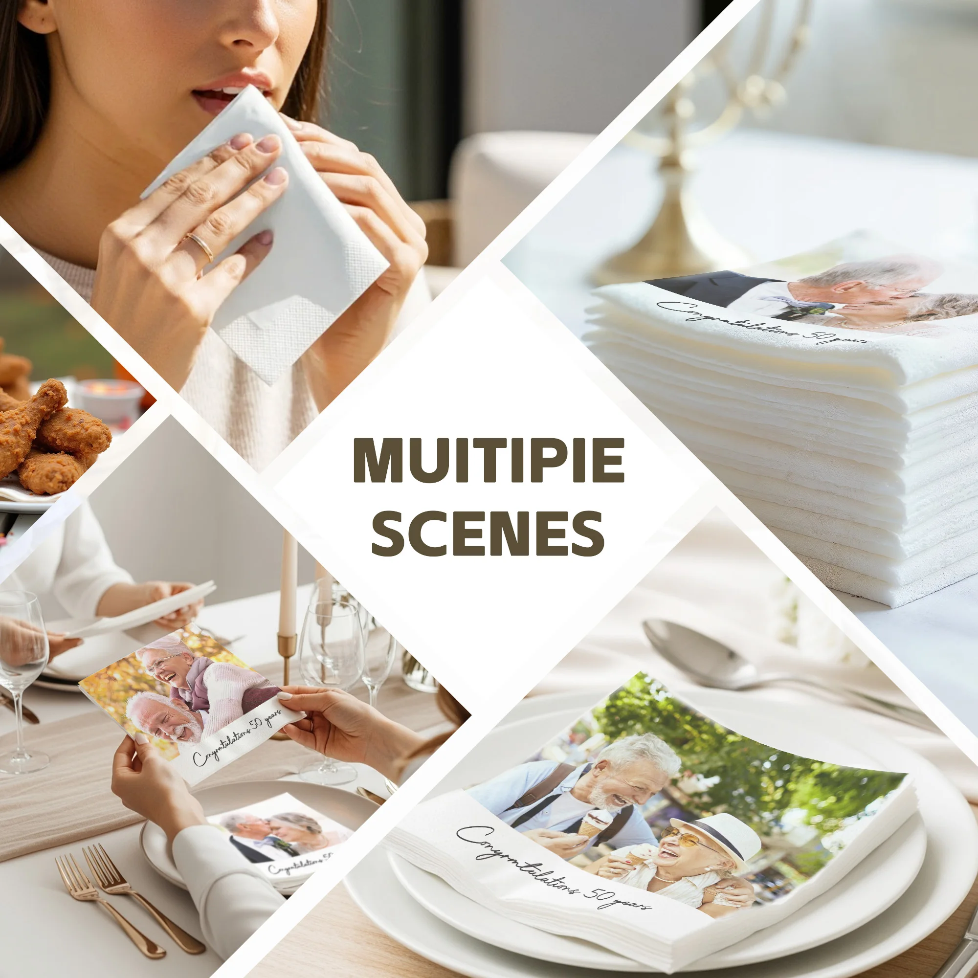 Personalisierte Servietten, 3-lagige, individuell gestaltbare Cocktail-Servietten, Foto-Servietten, Einweg-Papierservietten für Geburtstags- und Jubiläumsfeiern, zur Dekoration. – Detail 6