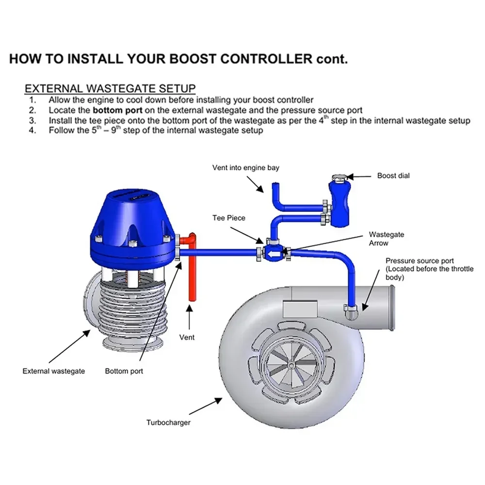 Universal Manual Turbo Boost Controller Bleed Valve Pressurize Regulating Kit Car Modified Turbocharged Regulator Aluminum view 6