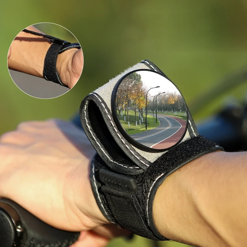 Bike Rearview Glass, 360 Degree Adjustable Glass Bike Wristband Rear View Glass Arm Wear, Bicycles Rearview Glass 69HD