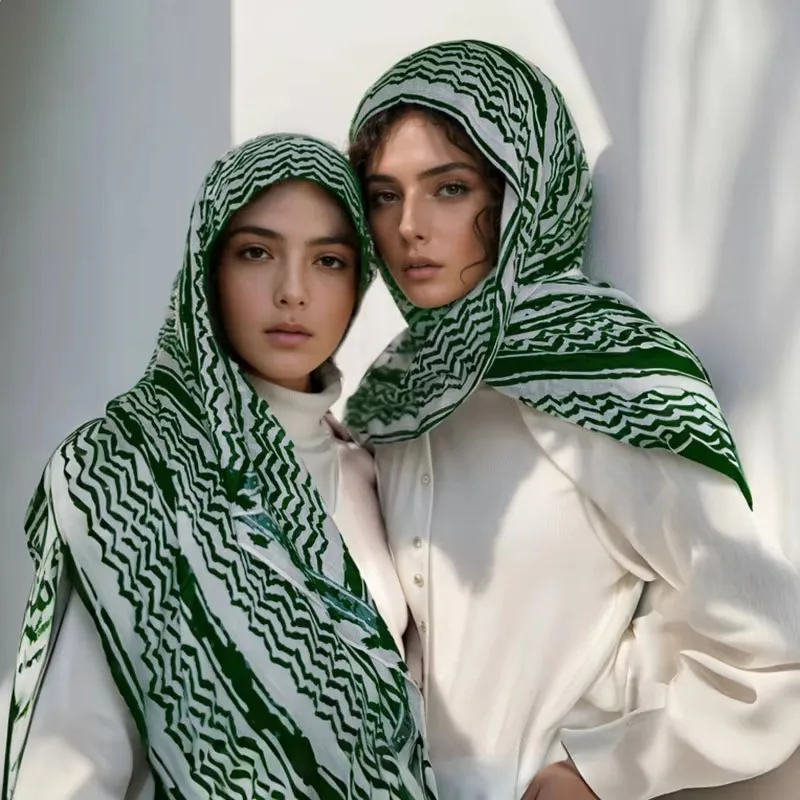 

1 piece of fashionable cotton and linen printed scarf, high-quality shawl for outdoor use, soft and breathable, famous ethnic he