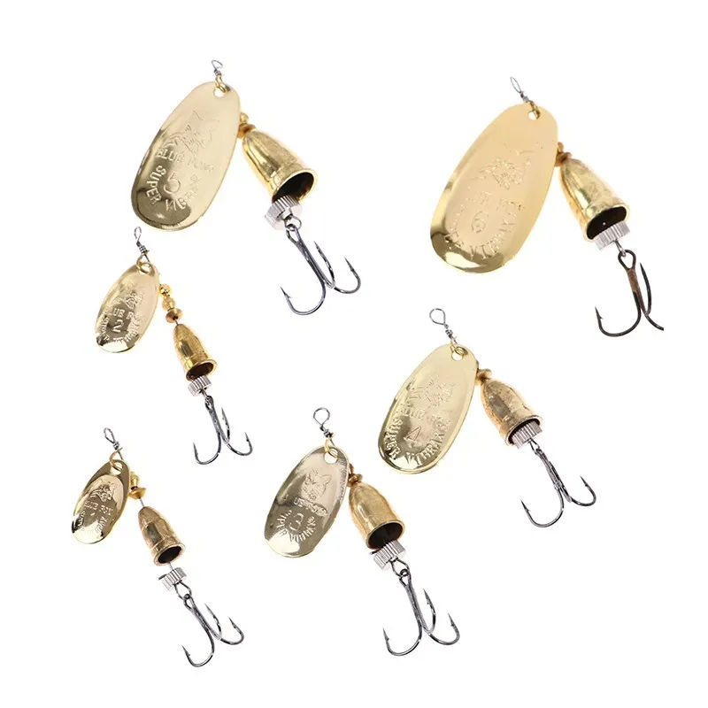 Blade Rotating Spinner Metal Lure Brass Hard Artificial Spoon Bait Copper Freshwater Creek Trout Fishing Tackle