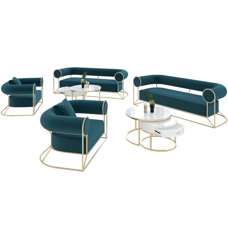 Blue Theater Sofa Sets Nordic Armchair 3 Seater Fabric Plus Size Christmas Couch Long Dining
