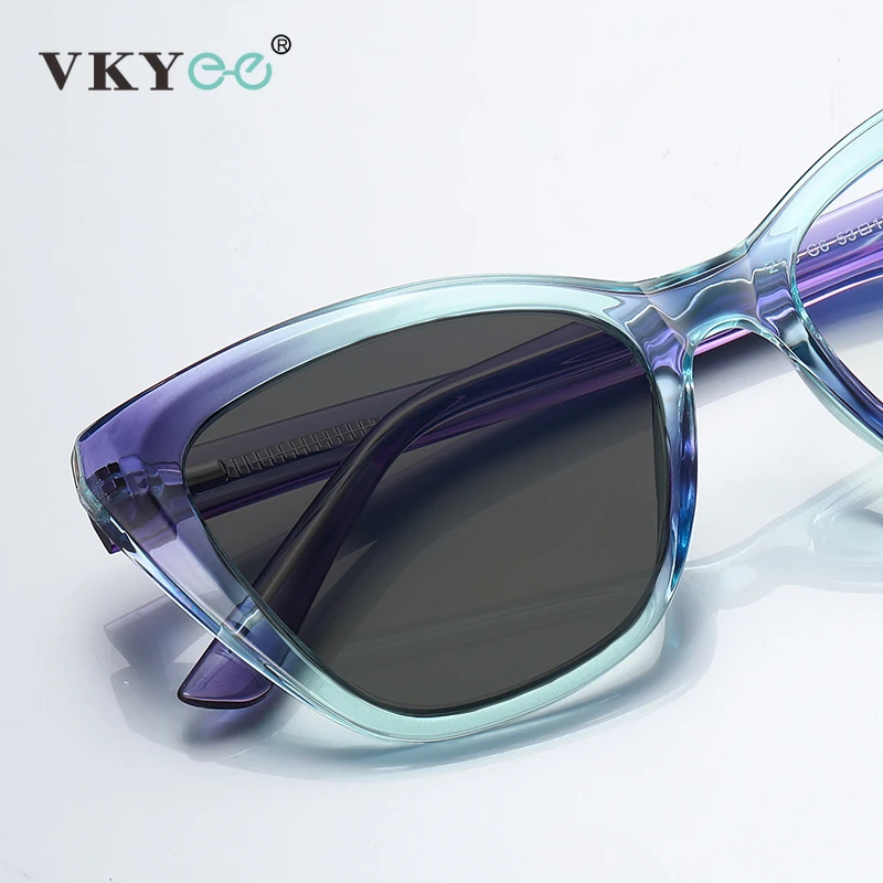 VKYEE New Cat-eye Reading Glasses for Women with Anti-blue Light and Customisable Prescription Photochromic Glasses PFD2148