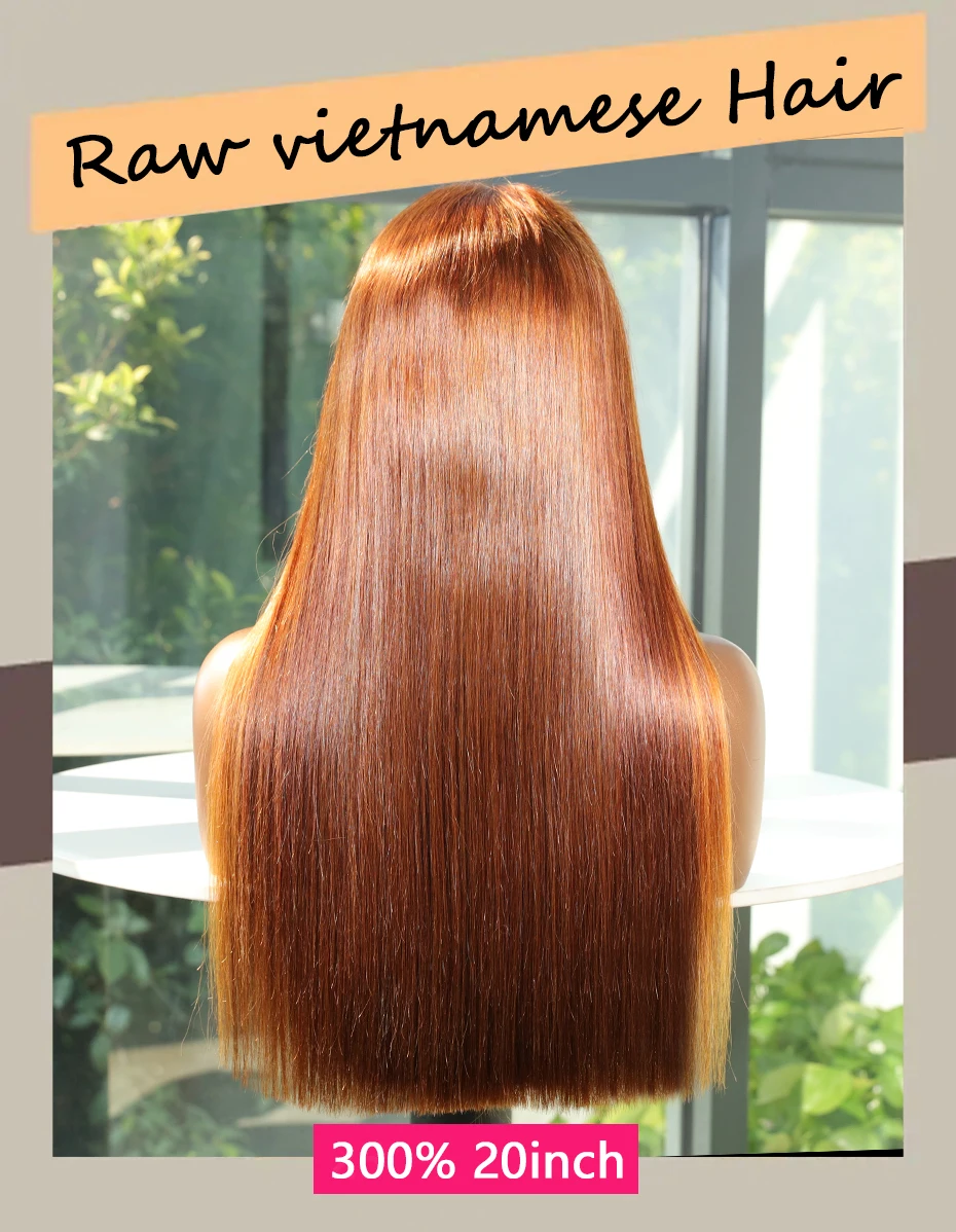Echte 250 Dichte Braun-Blonde 13x4 Transparente Lace-Front-Bob-Perücken 100% Echthaar Doppelt Gezogen Knochenglattes Haar Vietnamesisches Rohhaar – Detail 1