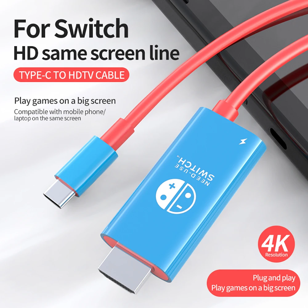 

2m USB Type-C To 4K 30HZ HDMI HD Cable Compatible with Nintendo Switch Game Console TV Docking Station Mode Samsung