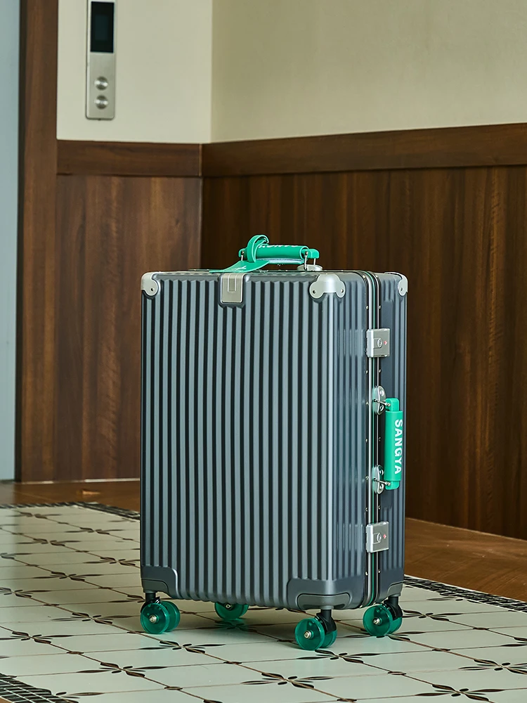 

Luggage 2026 New Model Suitcase Aluminum Frame Trolley Case 20-inch Combination Lock Carry-on Suitcase with Skate Wheels