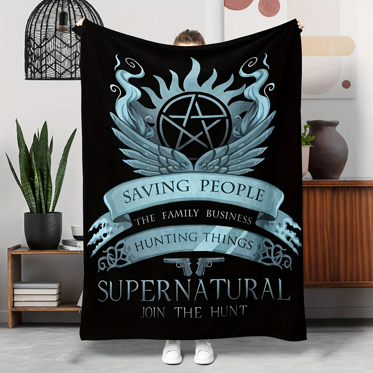 

1pc Evil Forces Flannel Blanket - Ultra-Soft Lightweight, All-Season Machine Washable Sofa/Bed/Travel Gift