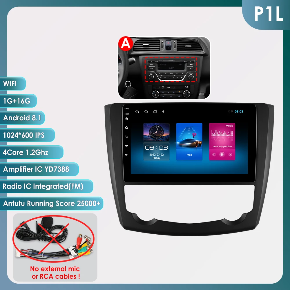 Android Auto Multimedia Speler voor Renault Kadjar 2015-2019 GPS Draadloze Carplay Intelligente Autoradio 360Cam 6115 Touchscreen