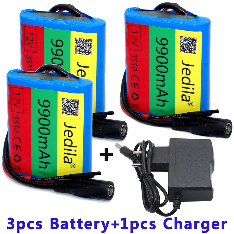 100%.New.12V.9900 mAh.3S1P.Batterie Au Lithium.18650.Batterie Au Lithium Pack Protection Conseil Rechargeable.1A Chargeur..