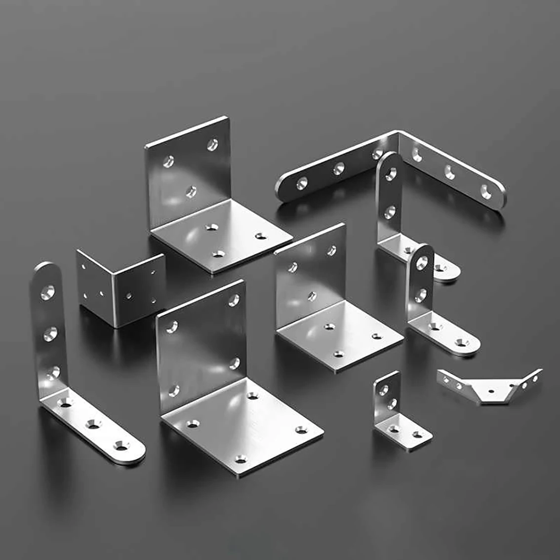 

Stainless Steel Thicken L-Shaped Corner Code 90 Degrees Right Angle Bracket Fixing Connector For Board Shelf Support