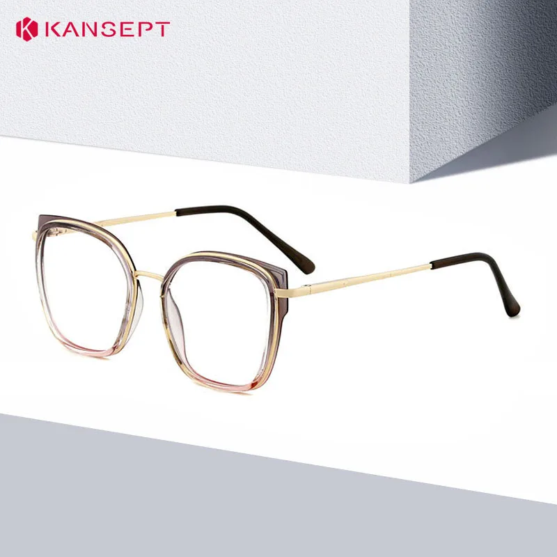 Kansept óculos de prescrição para mulheres armação de óculos de computador lentes ópticas de olho masculino mulher óculos grau