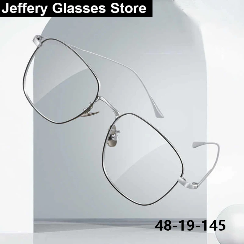

Pure Titanium Big Square Simple Glasses Frame Men Women Ultralight Eyeglasses Japanese Brand Design 141mm Eyewear Handmade Gafas
