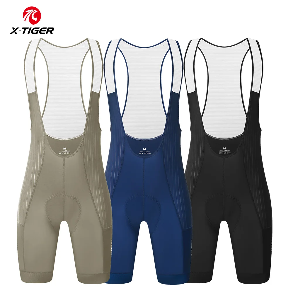 

X-TIGER Men's Cycling Bib Shorts Long Distance Riding Bicycle Shorts Professional Mountain Road Bike Bib Shorts 5 CM Leg Gripper