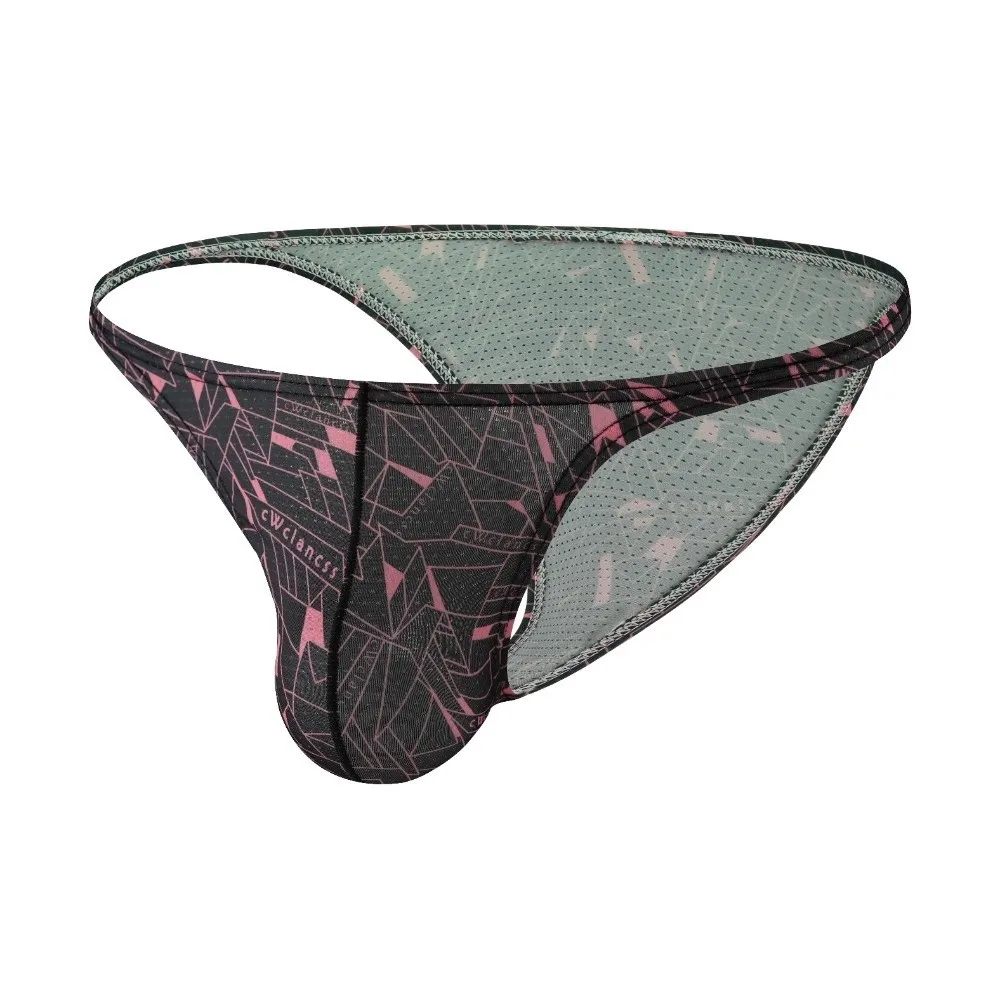 

Simple Low Waist Male Underwear Mesh Fashion Men Briefs Breathable Stretch Geometric Pattern Panties Gifts