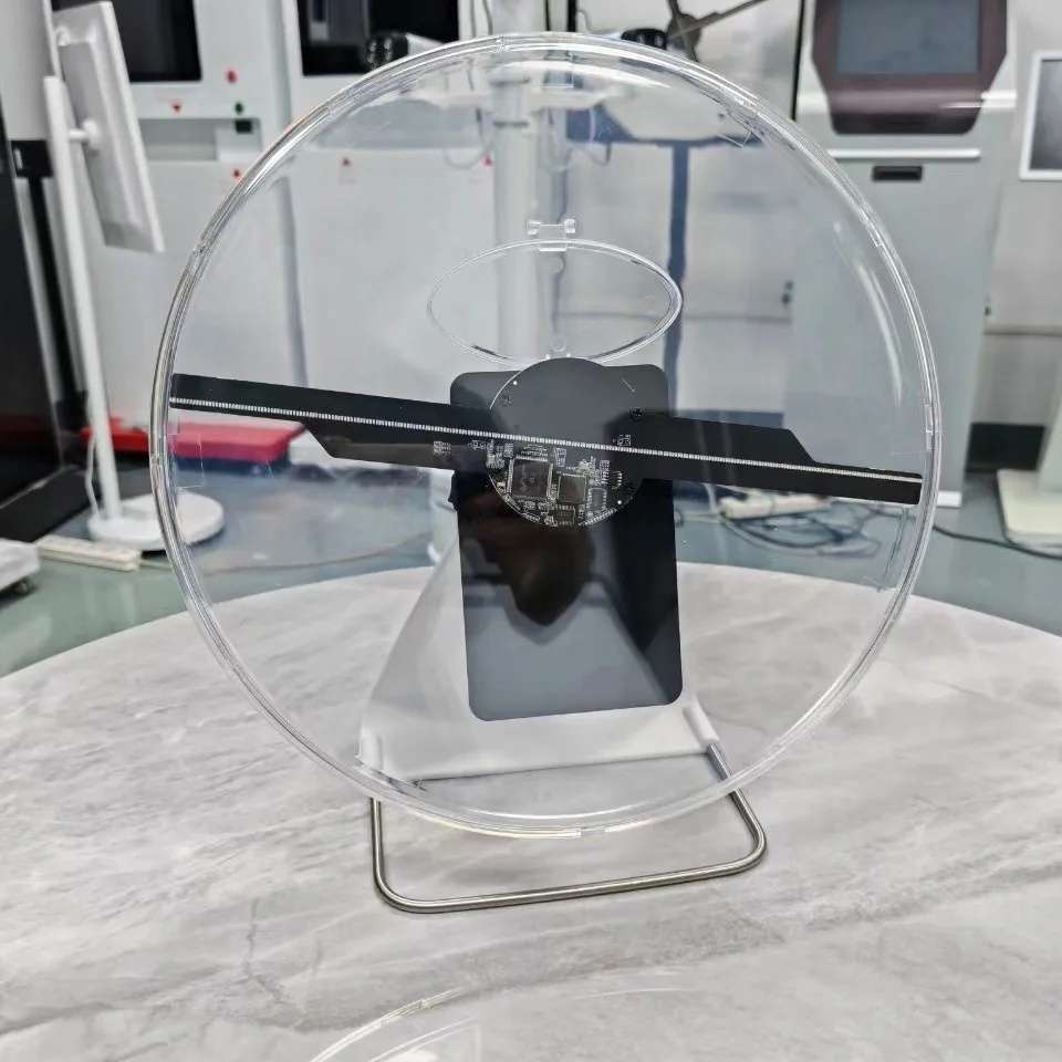 Desktop Fan 30cm Desktop Holographic Fan Holographic Advertising Machine Built-in Battery with Protective Cover