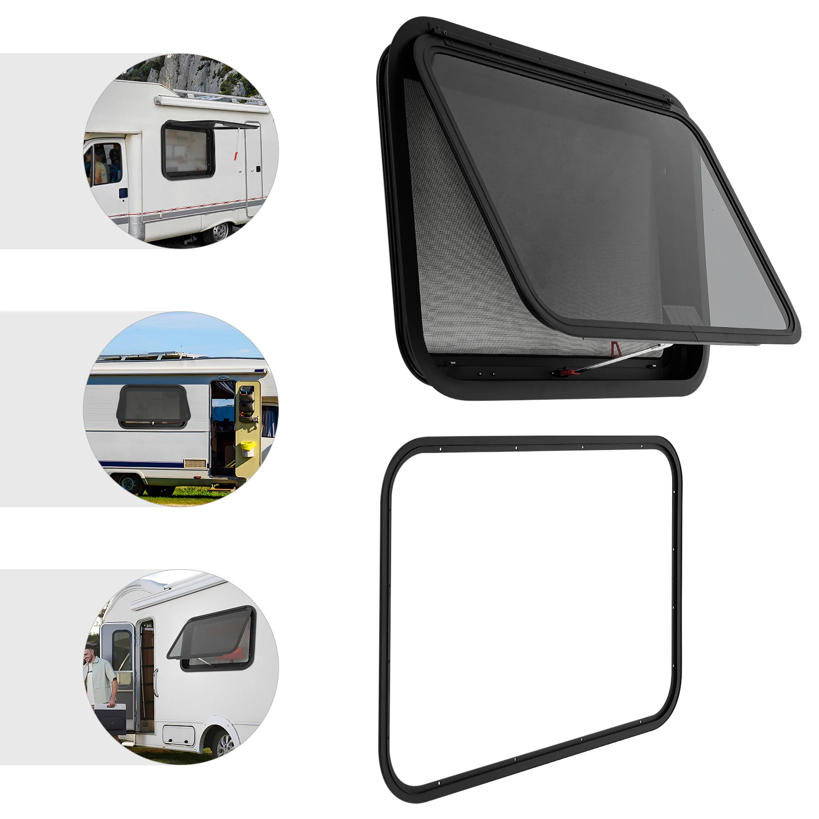 

Виходное окно для автофургона 36x20 дюймов/30 x 20 дюймов, черное прямоугольное закаленное стекло, замена окна выхода автофургона для транспортных средств