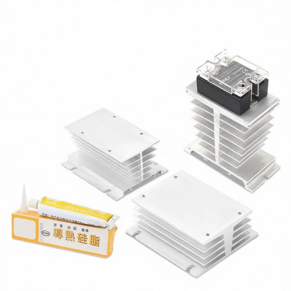 Aluminum Heat Sink For Solid State Relay SSR Industrial Cooling Fin Module Thermal Radiator Base Heating Control Parts