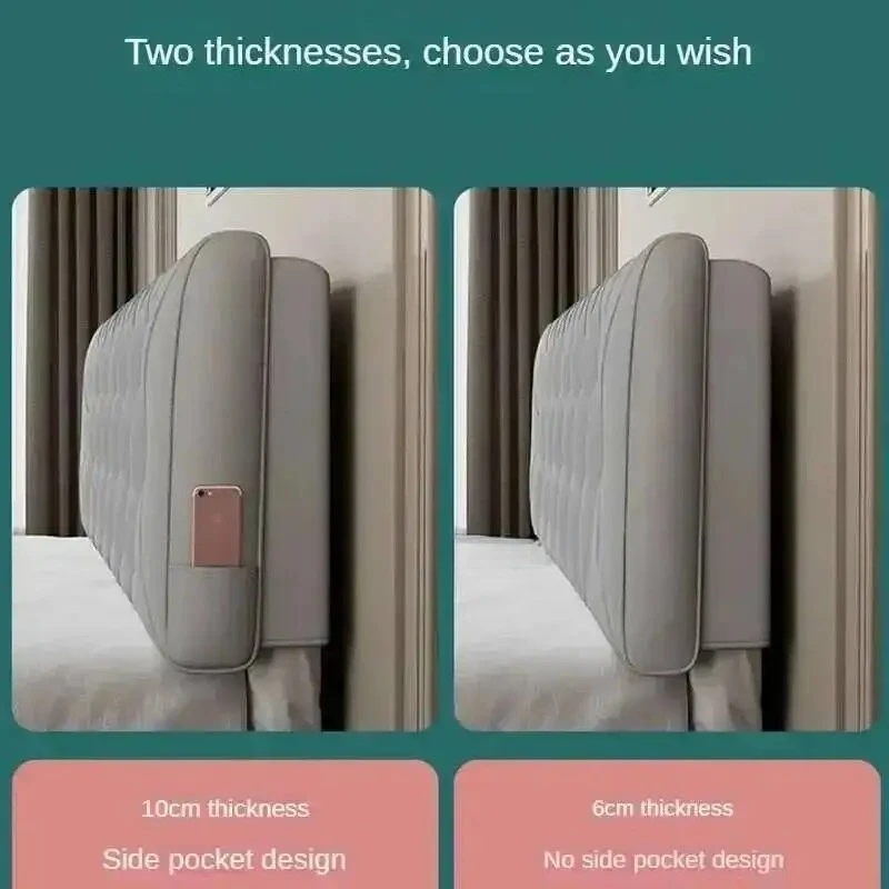 Backrest Soft Bag Bed Headboards for Light Luxury Household Bed Headboards Hotel Headboards American Flannel Cloth Skin-Friendly