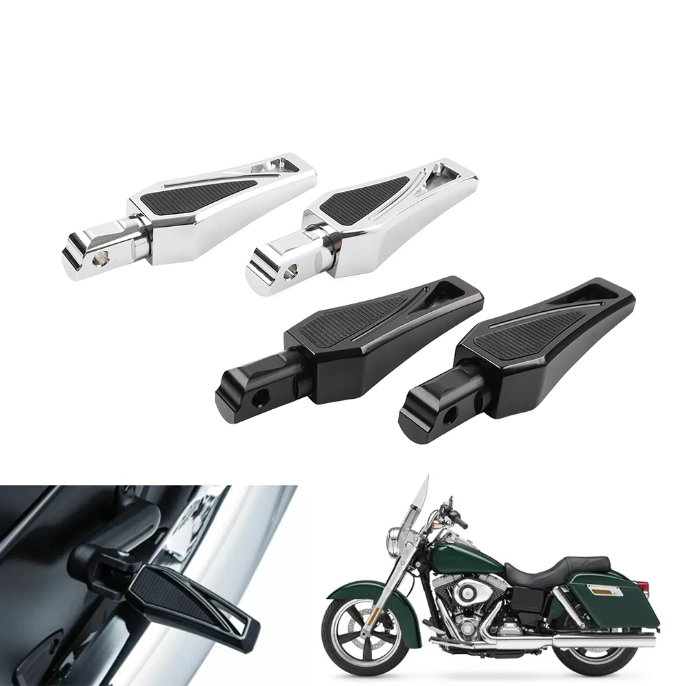 1Pair Motorcycle Mini Passenger Floorboard Foot Peg Footboard Black/Chrome For Harley Davidson Softail Street Bob 2018-2023