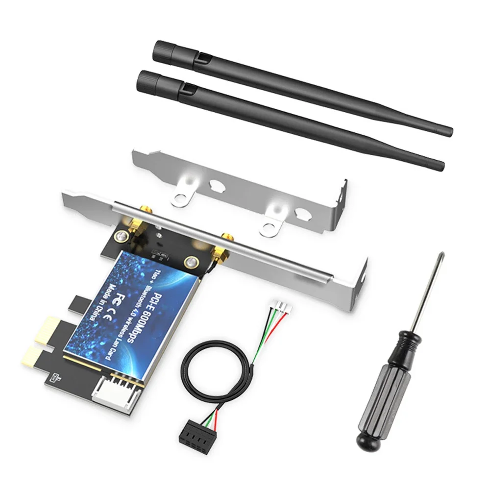 

Wireless WIFI Network Card Dual Band 2.4G/5Ghz Bluetooth-Compatible Wireless WiFi Adapter PCIE LAN Card With Two Antennas