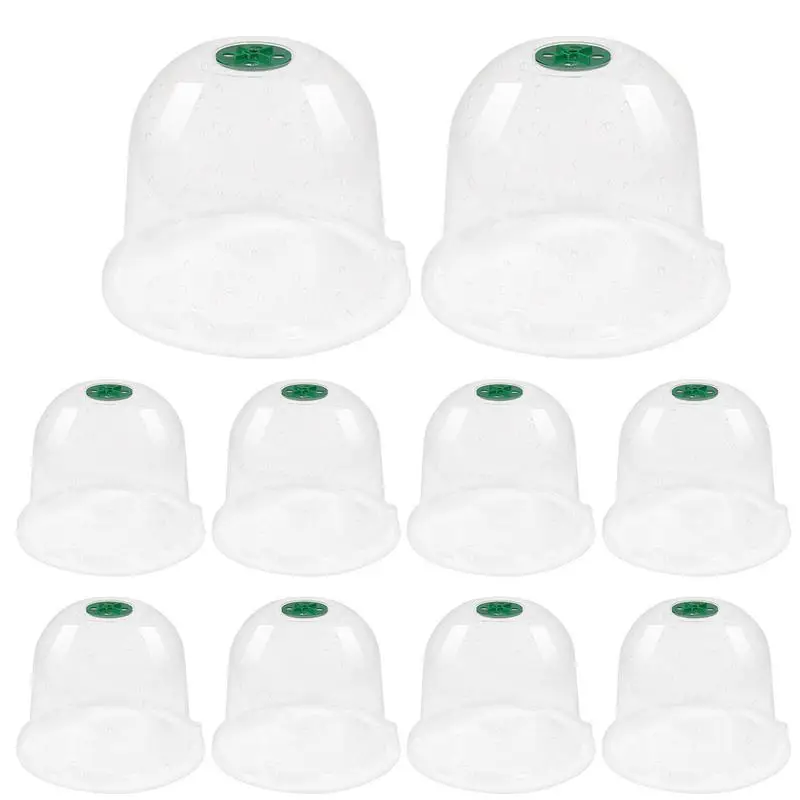 Humidity Domes For Plants Plants Nursery Pot Transparent Cups 10Pcs Garden Cloche Greenhouse Dome Home Gardening Decor Growing