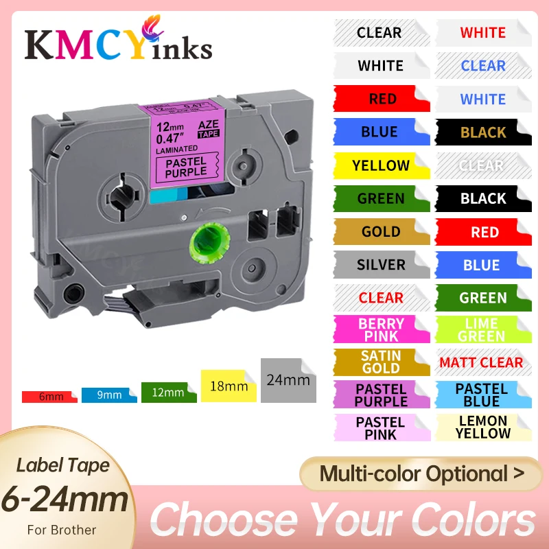 31 farben Kompatibel TZe-231 TZ131 12mm Für Brother Label Band Drucker P-Touch H110 Label Maker TZe-221 TZ-231 laminiert Band