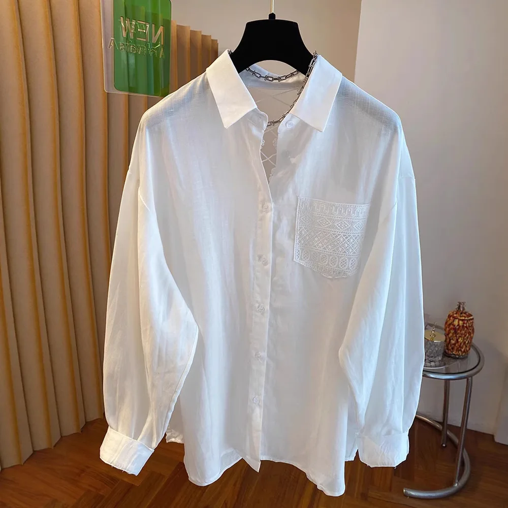 Women Tops Blouses Fashion Lace Casual Long Sleeve Office Lady OL Shirts Slim Blusas Camisas De Mujer