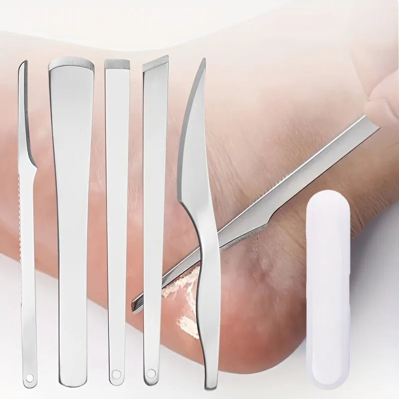 Maniküre-Werkzeugset aus Edelstahl – Fußreinigung und -pflege, wiederverwendbares Peeling, Fußmesser und Zehenschere für Männer und Frauen