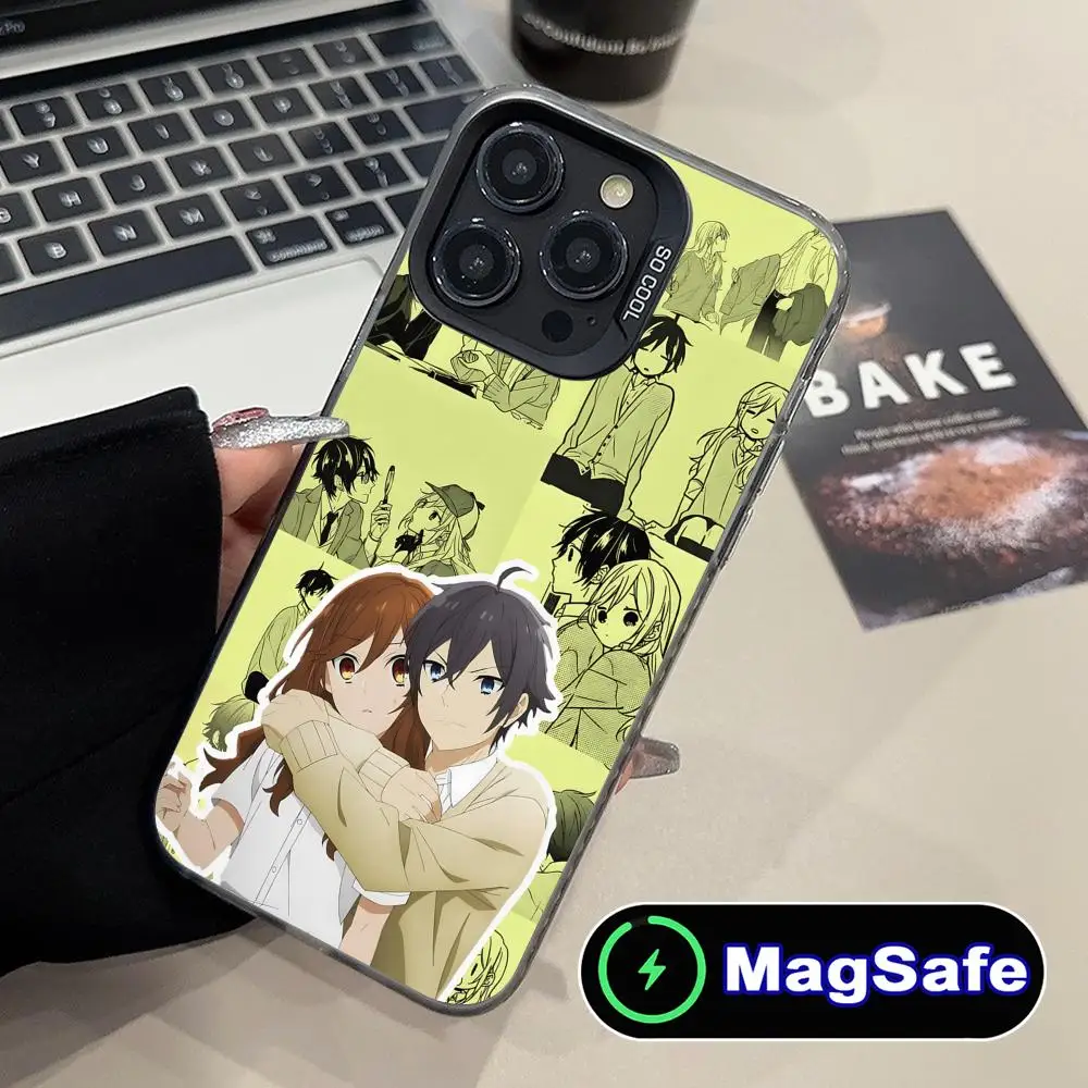 

Чехол для мобильного телефона с изображением аниме Horimiya для iPhone 16, 15, 14, 13, 12, 11 Pro Max Plus, роскошный полупрозрачный цветной принт MagSafe для мобильных телефонов