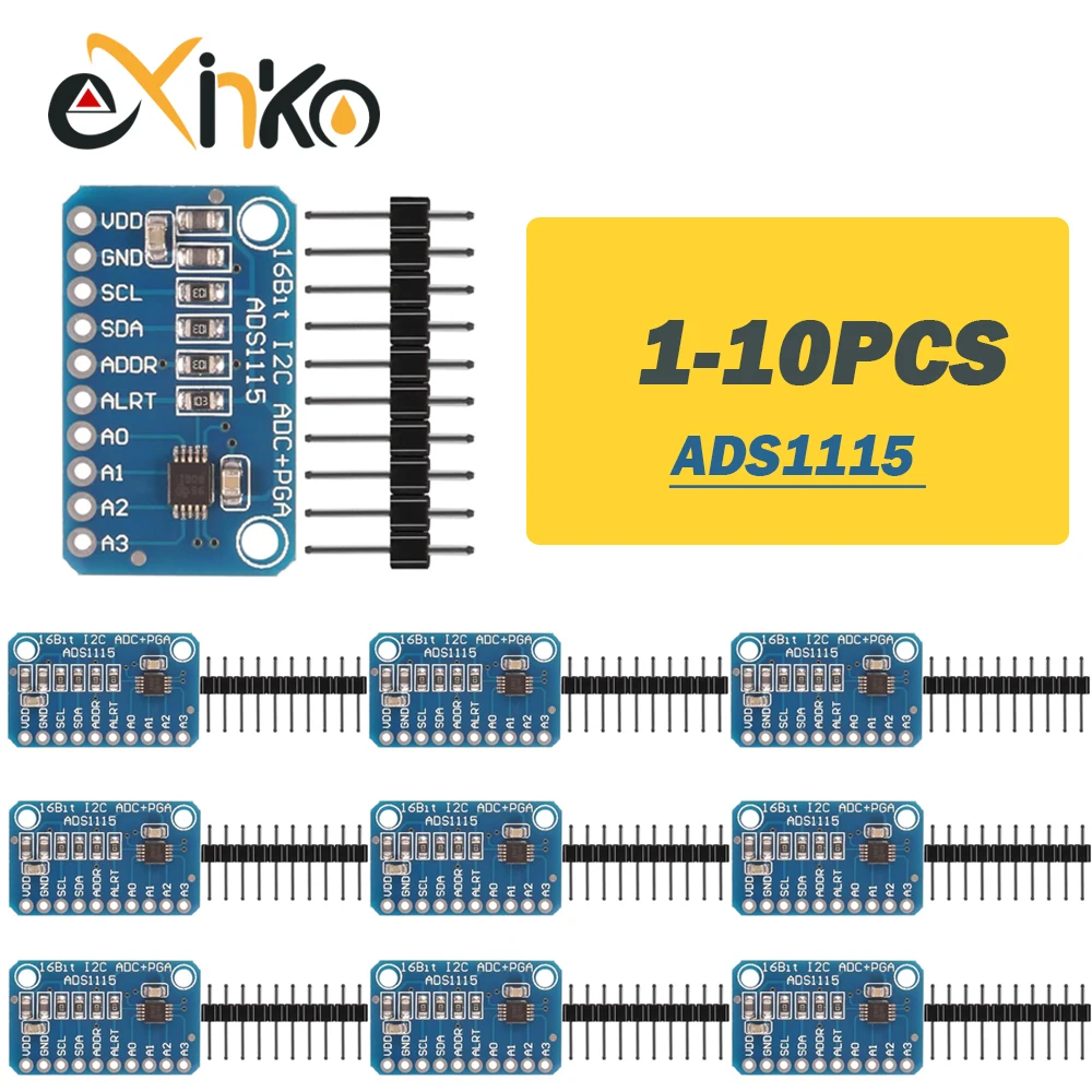 1-10 sztuk ADS1115 ADC ultrakompaktowa płytka rozwojowa modułu ADC o 16 precyzji