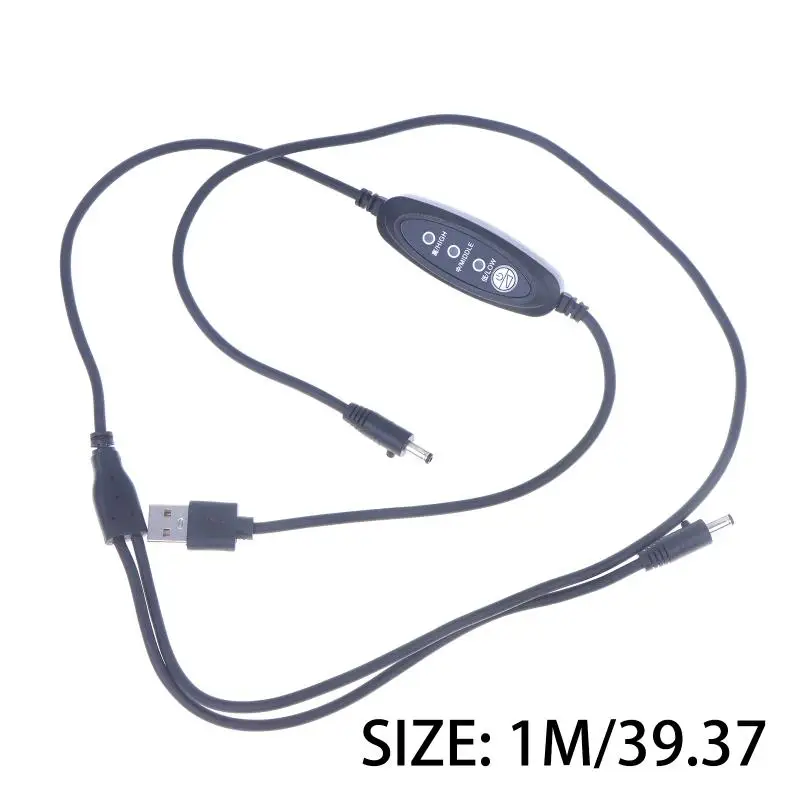 USB Fan Speed Controller Fan Controller Adaptor Connector New 3 Stage Wind Power Adjustment Cooling Clothes Fan Cable