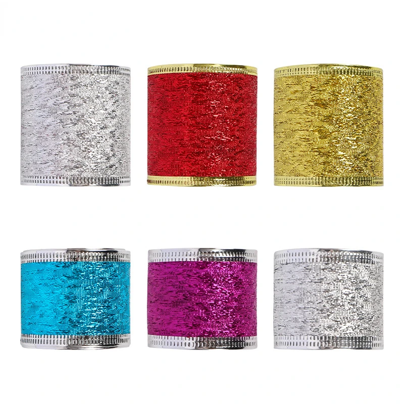 

10yards 50mm/38mm Solid Color Christmas Ribbon Bronzing Metallic Ribbon Webbing for Crafts DIY Sewing Bow Wedding Decorations