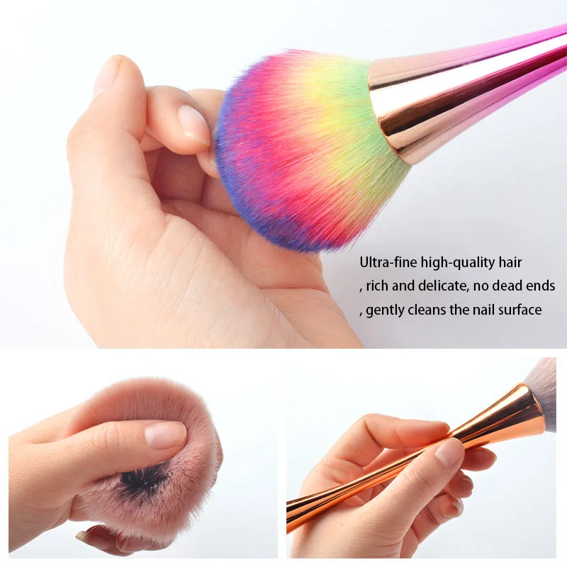 Color Nail Brush Professional Makeup Brushes Gel For Dust Paint Manicure Nails Art Make Powder Brush Stylist Supplies Accessory