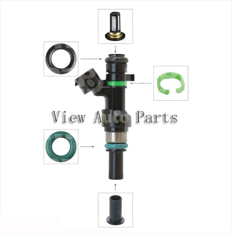 6 مجموعات لإصلاح حاقن الوقود نيسان ومجموعات الخدمة بما في ذلك مرشح فيتون حلقات دائرية الأختام الأجزاء البلاستيكية VD-RK-0030
