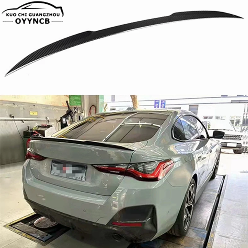 

For BMW 4 Series G26 4 doors 2020-2022 Car Boot Lid Lip Rear Trunk Spoiler Wings Real Carbon Fiber / Forged carbon