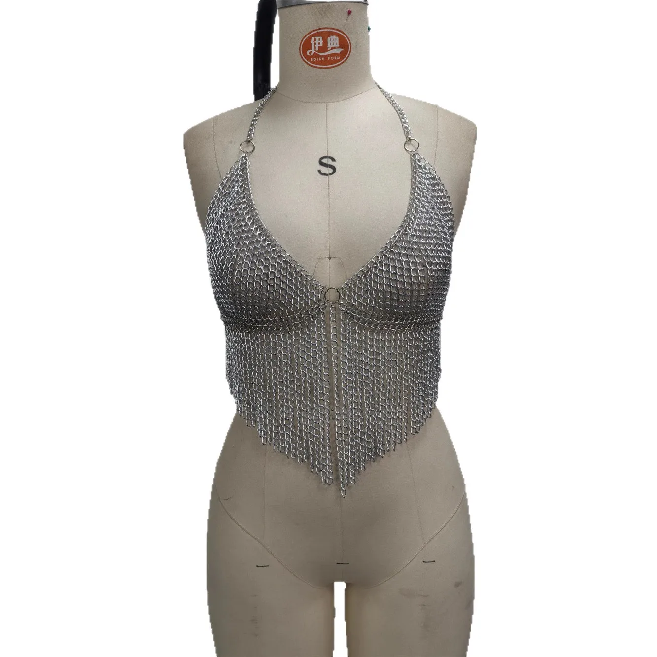 

Европейское и американское женское ожерелье на шнуровке с бахромой для ночного клуба, сексуальная дива, универсальная металлическая цепочка, корсет-цепочка для тела