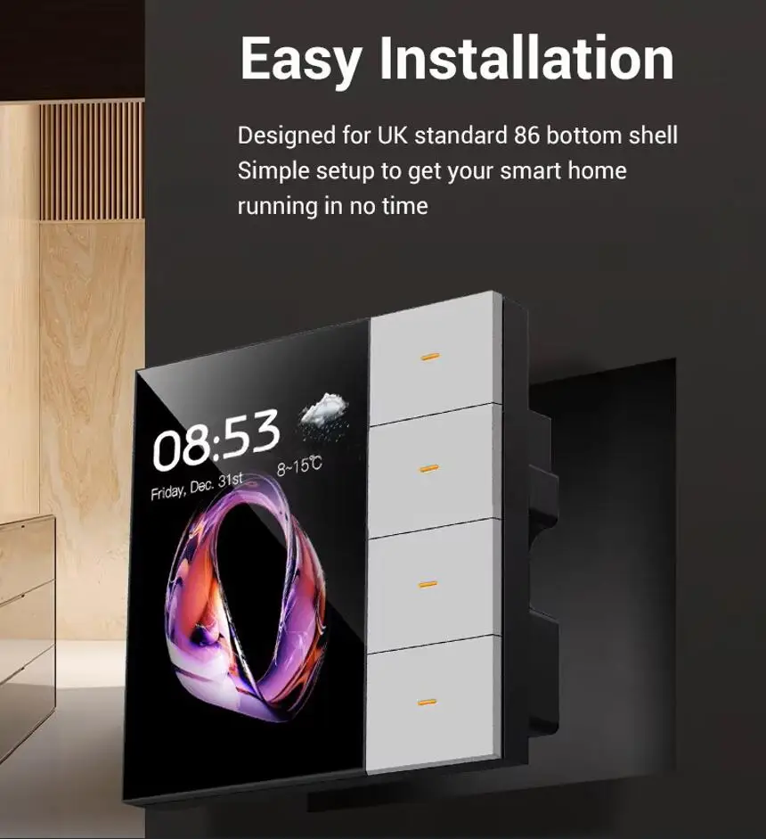 STLF 3 بوصة مفتاح الجدار الذكي شاشة تعمل باللمس 4 عصابة التبديل 8 طريقة المشهد الرادار الاستشعار يعتم التبديل التحكم الستار تويا المنزل الذكي #4