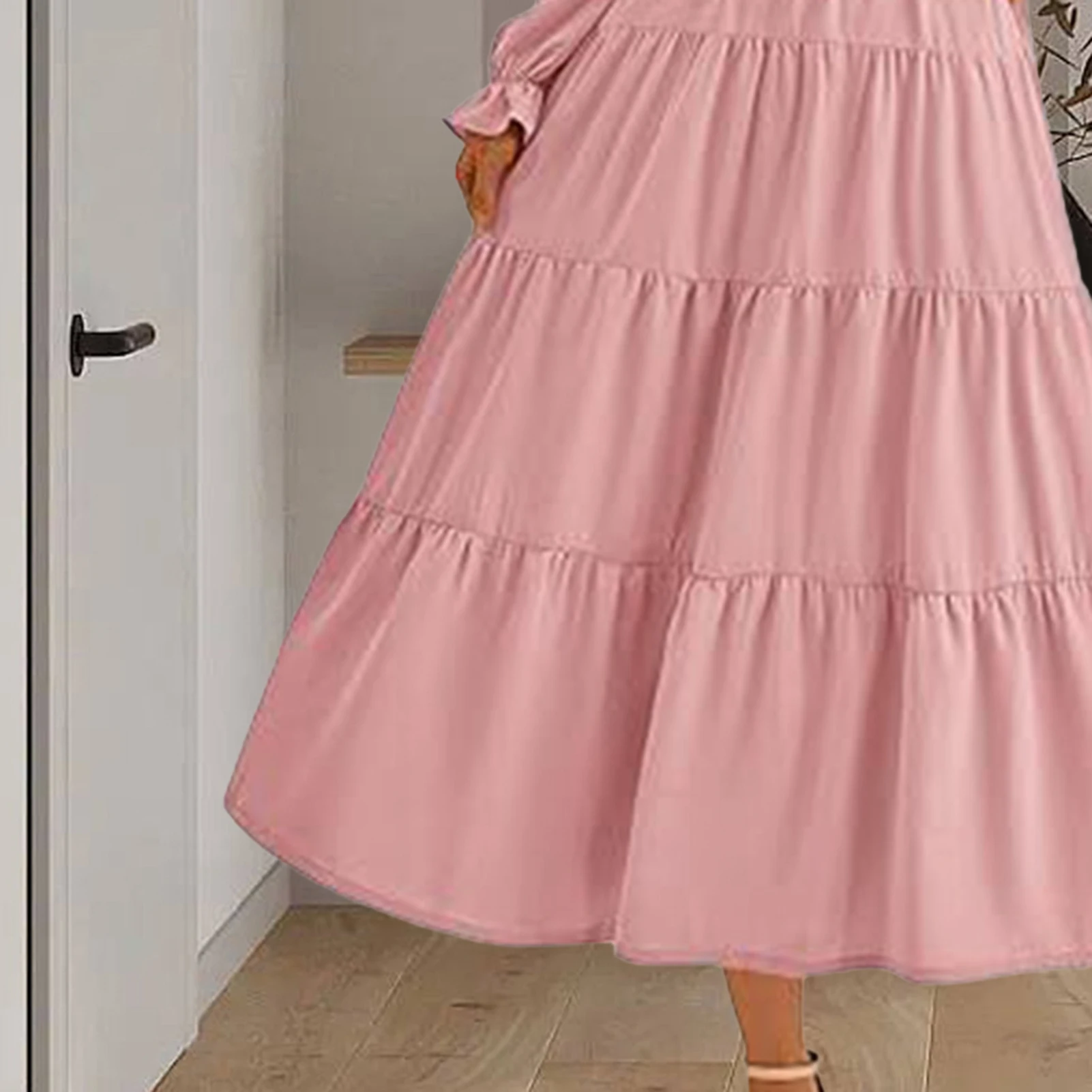 Party Dress Women Sexy Long Puff Sleeve High Waist Big Swing Split Red 2021 Summer New Womens Maxi Dress Lugentolo
