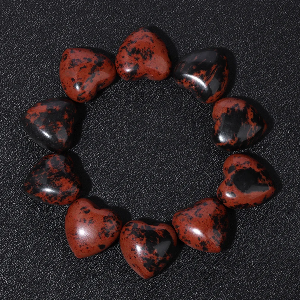 5PCS Natural Heart Shape Gems Stone 15MM No Hole Aventurine Agates Quartz Healing Stones For Jewelry Making DIY Home Decoration