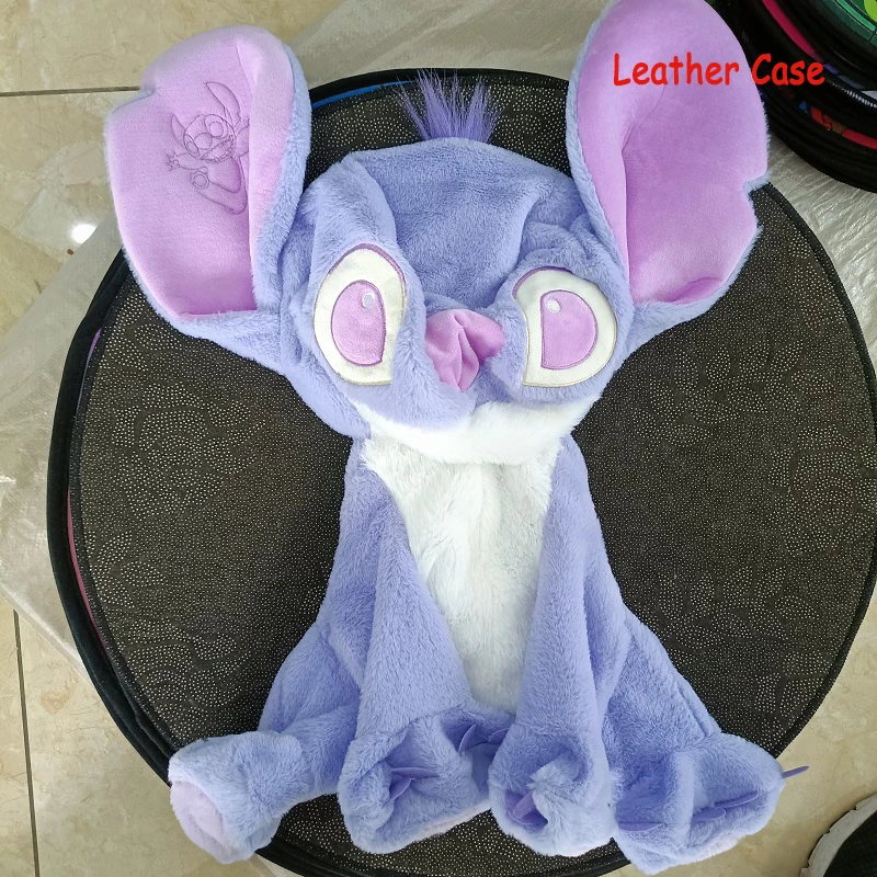 50/100cm Disney Purple Stitch Leather Case Blue Angel Holster Plush Toy Anime Plushie Stich Stuffed Semi-finished Plushie Toys