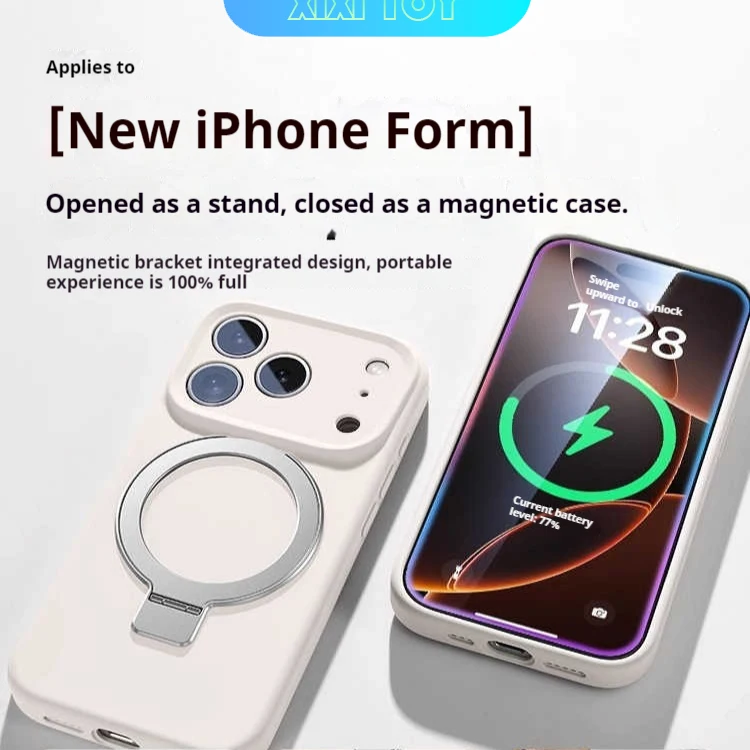 

Новая подставка из жидкого силикона, подходит для Apple 17promax, магнитная абсорбция с подставкой, противоударная, прозрачная, высококачественная