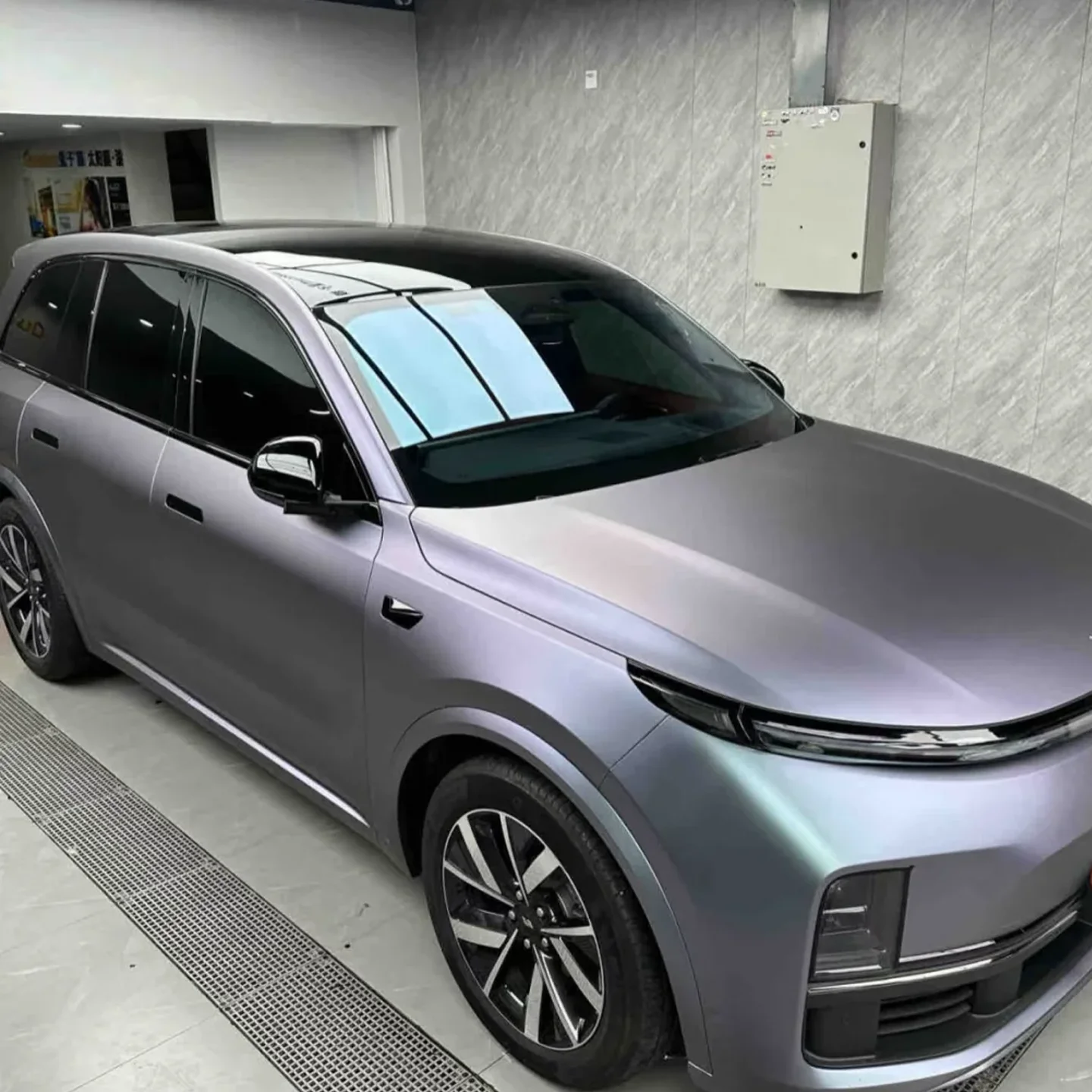 PET Satin Capri Grey Purple Car Wrap Vinyl Film Matte Color Shift Automotive Styling Full Body Bubble Free Factory Direct Supply