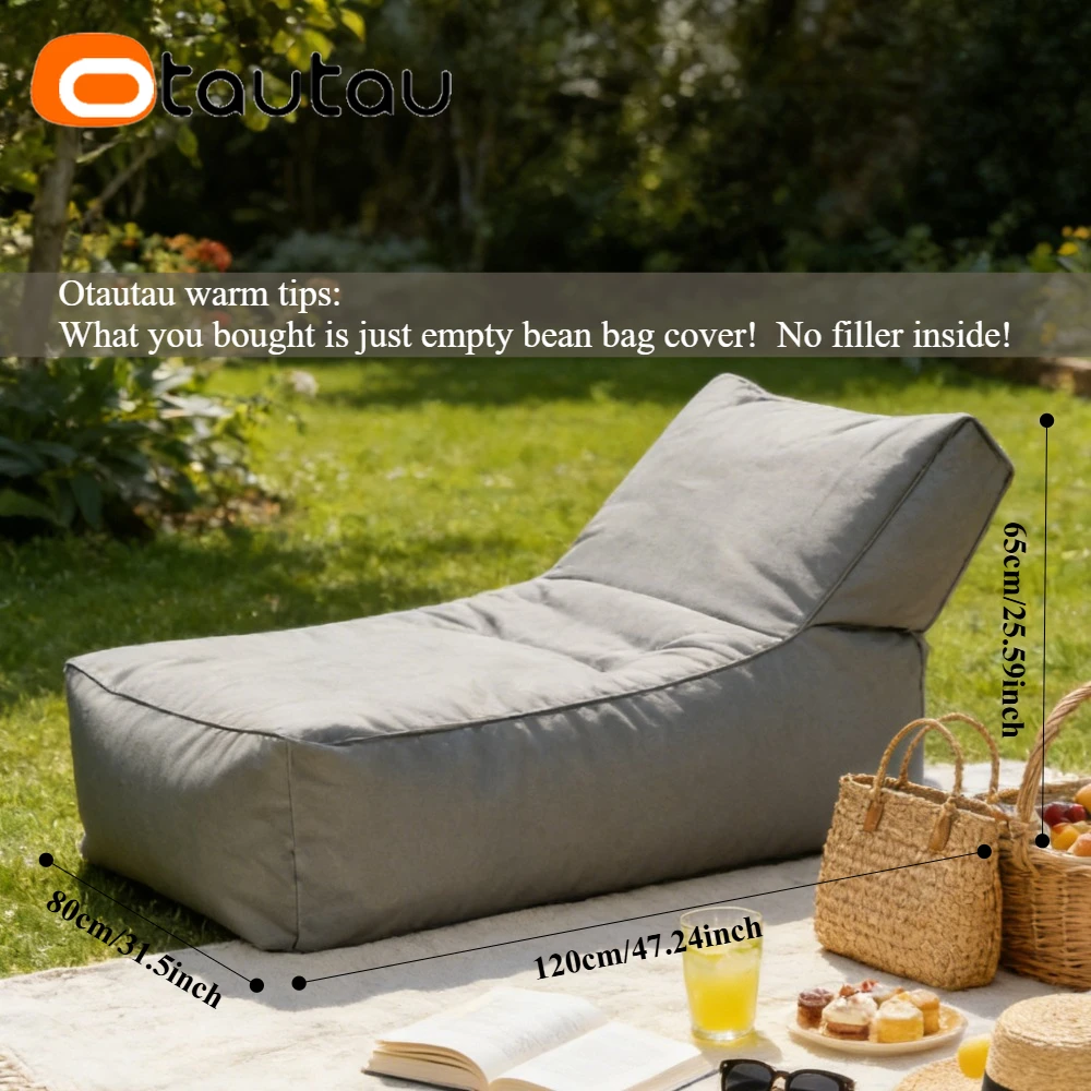 OTAUTAU Outdoor Garden Bean Bag Lounger Cover Swim Pool Beach Pouf Cover SF482【No Filler ! Need To Buy Filler By Yourself !】 view 3