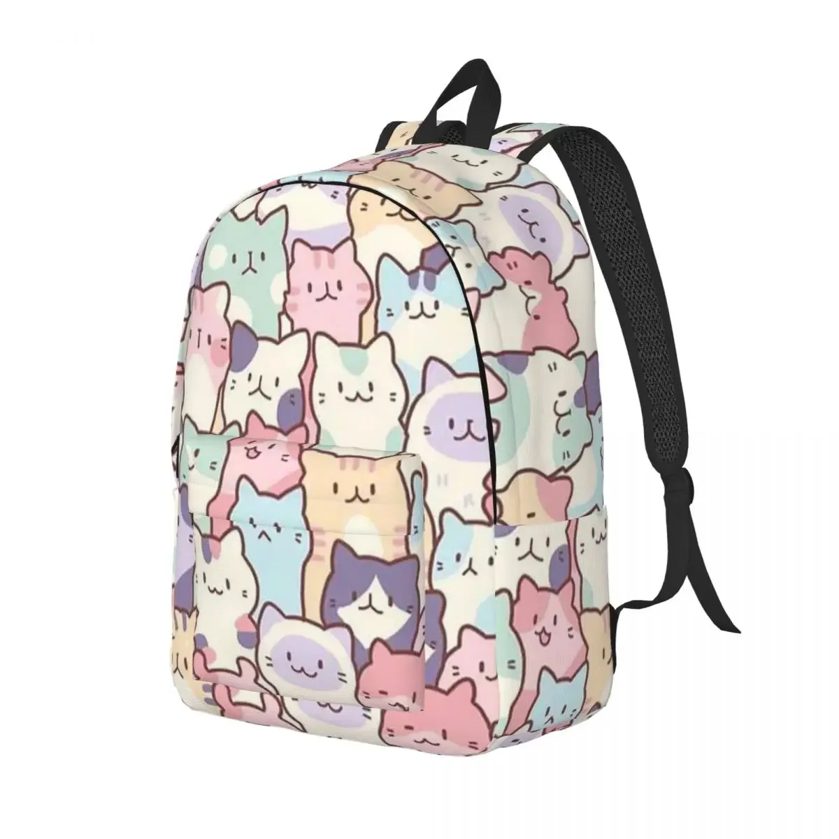 Men Women Backpack Large Capacity School Backpack for Student Cute Cats School Bag