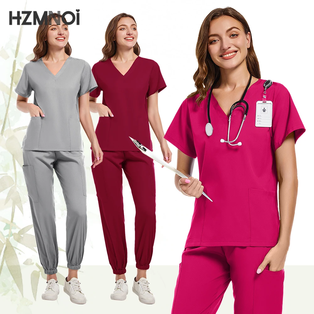 Uniformes quirúrgicos para mujer, conjuntos de enfermería, pantalones superiores, artículos, uniforme médico, exfoliante, salón de belleza clínico, Spa, trajes de Hospital